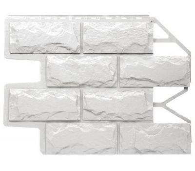 Фасадные панели (цокольный сайдинг) Блок - Молочно-белый от производителя  Fineber по цене 445 р