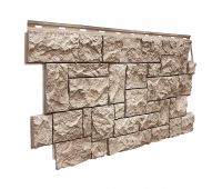 Фасадные панели (цокольный сайдинг) коллекция камень дикий- Песочный